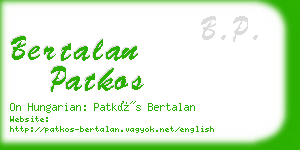 bertalan patkos business card