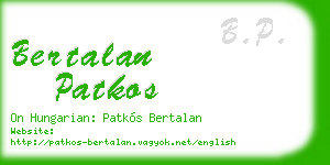 bertalan patkos business card